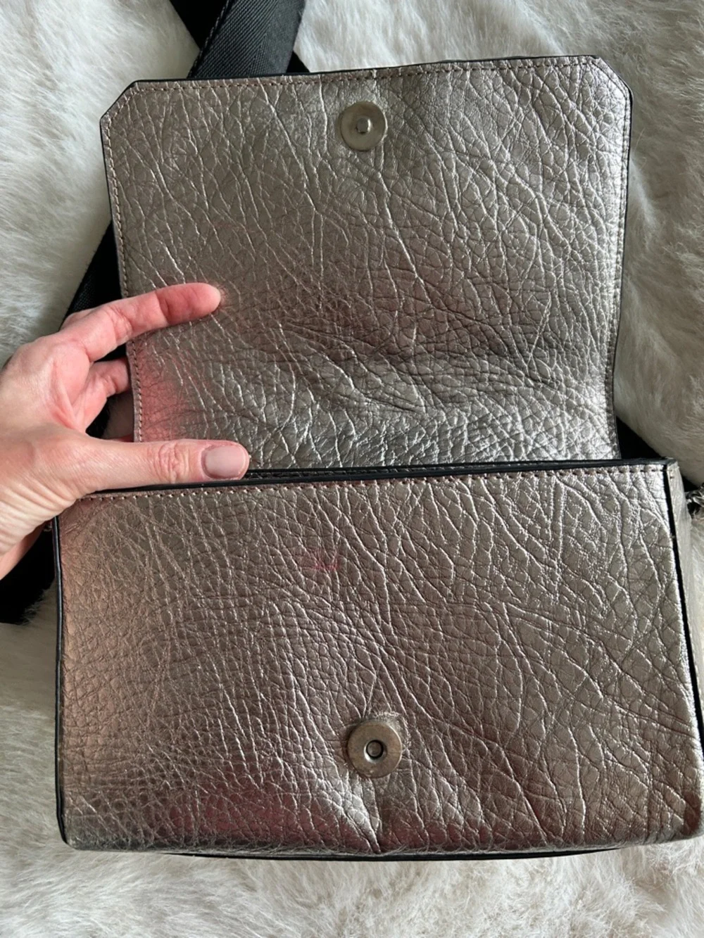 3/$20 Zara Metallic Silver Camera Bag